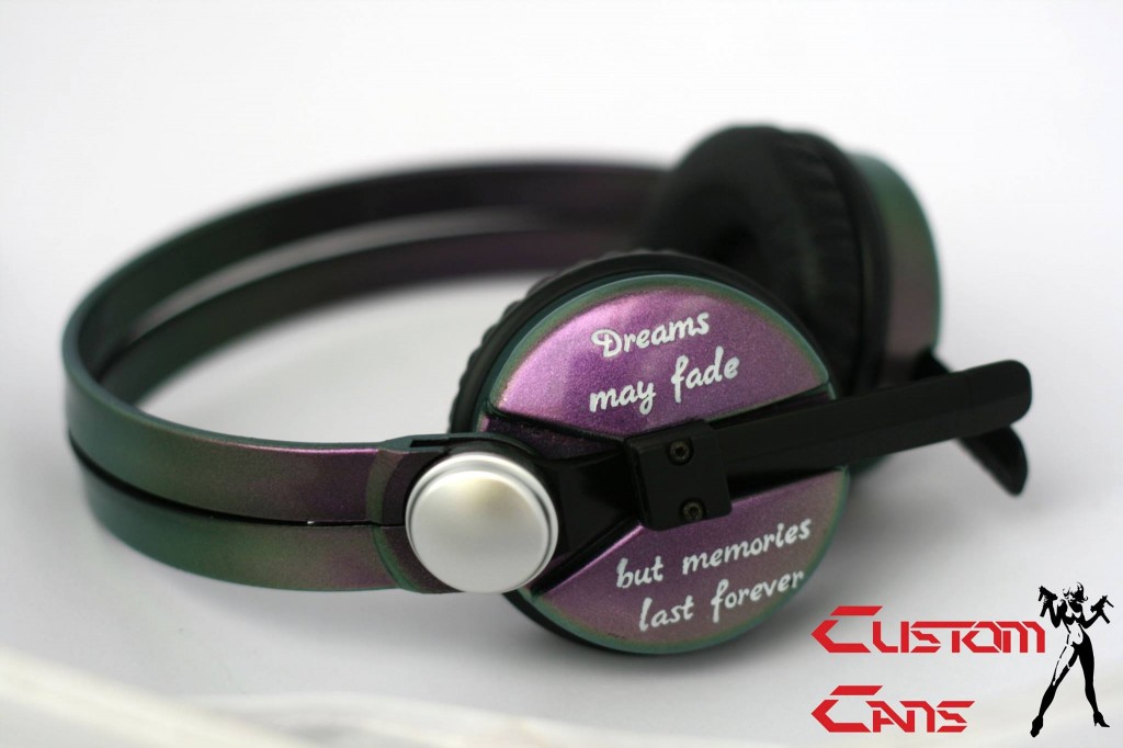 HD25 Aluminium headphones with colour flip paint and laser engraving