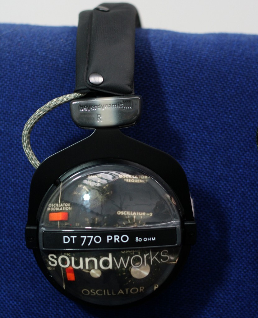 These beyer headphones have an image of a roland synth on