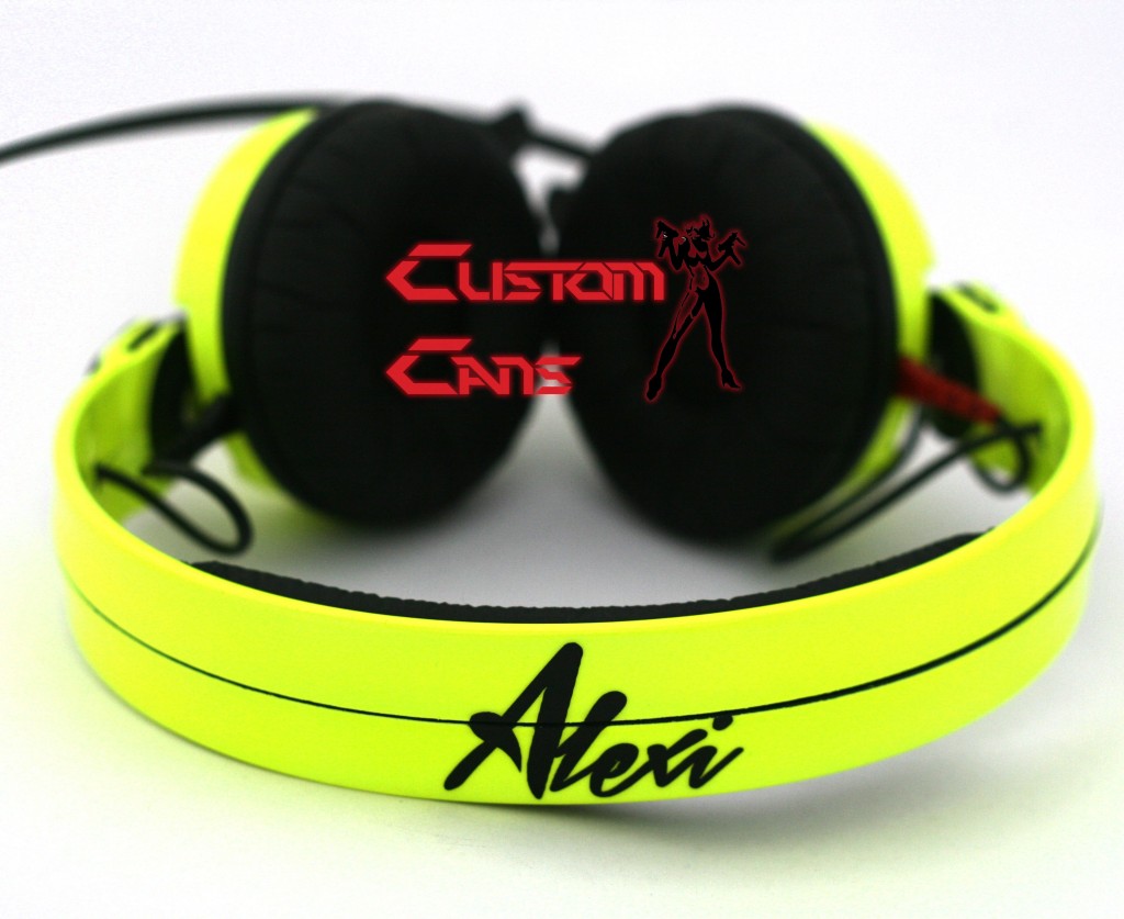 Custom UV yellow DJ Headphones