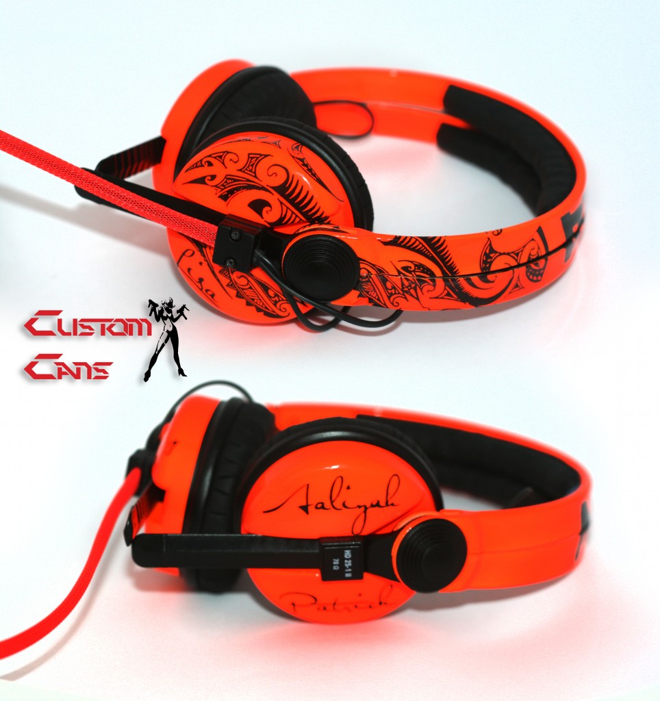 UV orange sennheiser HD25-1 headphones