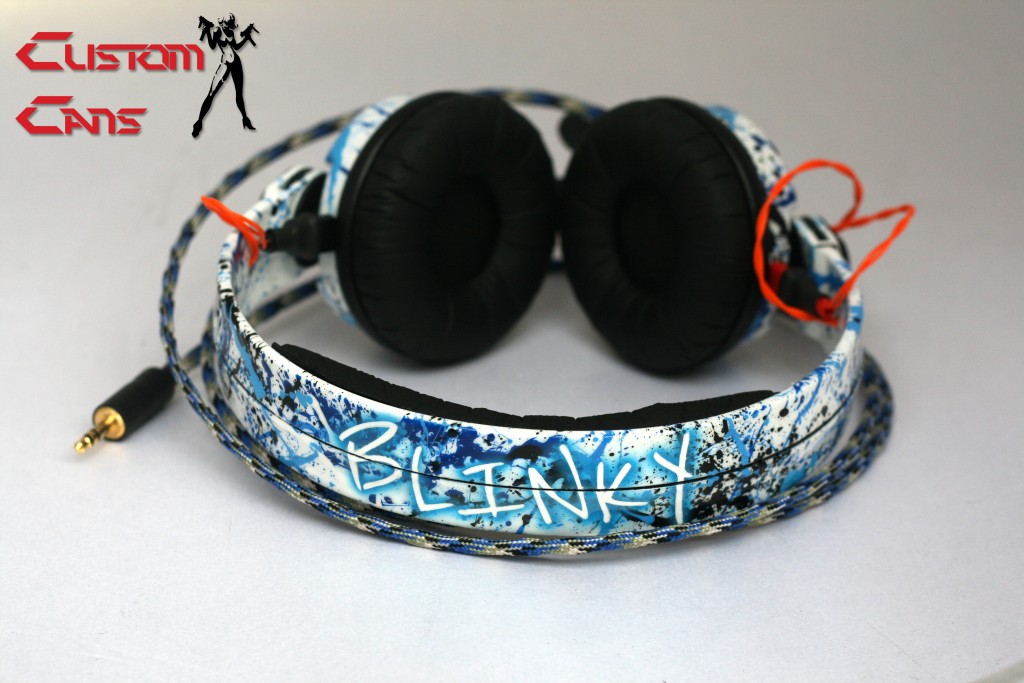 blue splatter HD25 headphones